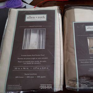 2 sets of cotton ivory curtains